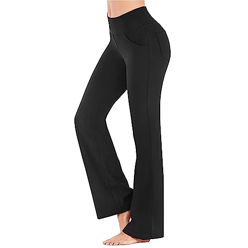 Qgaomye Women's Flare Yoga Leggings with Pockets