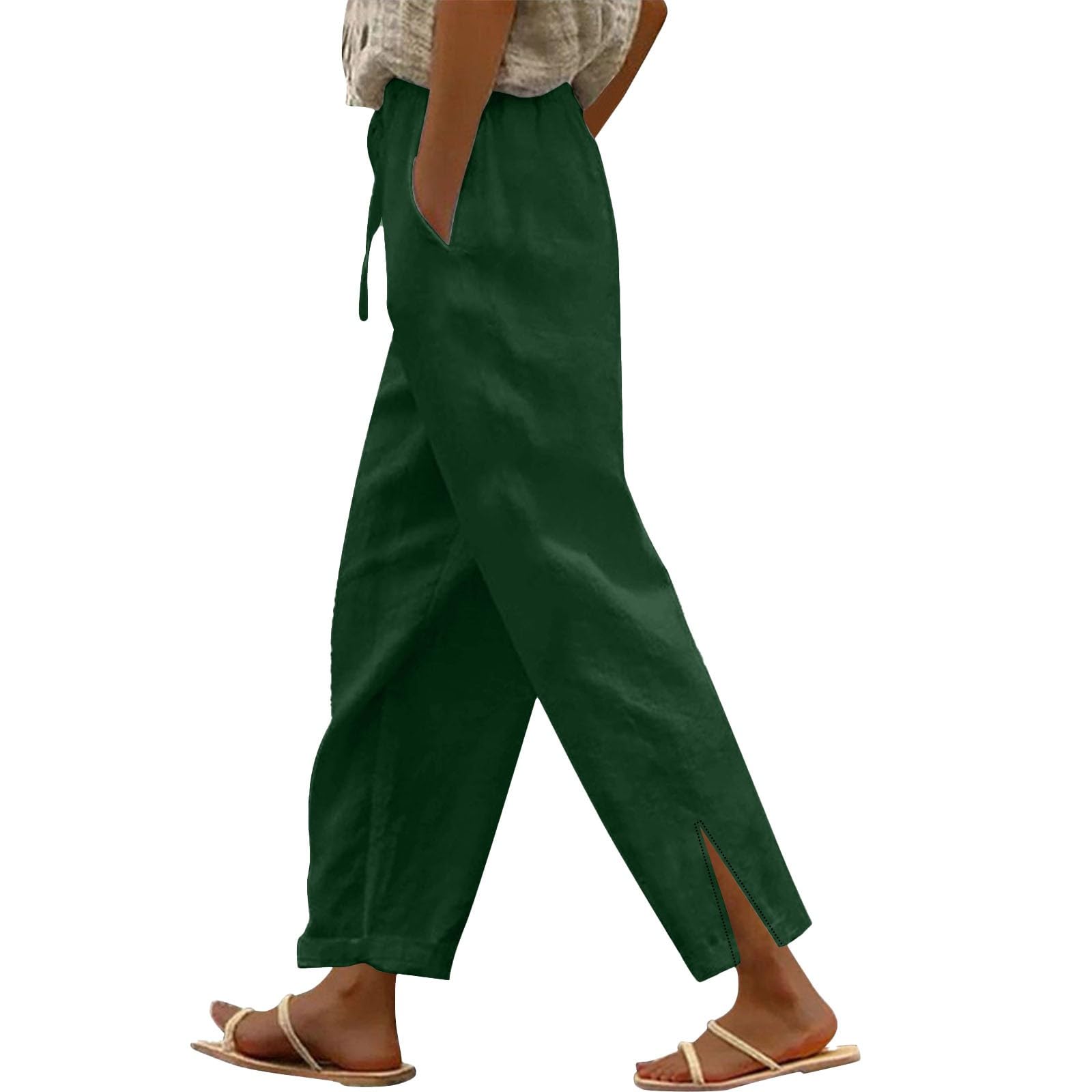 High Waist Elastic Linen Pants for Women Summer 2025 Light and Casual Loose Fit