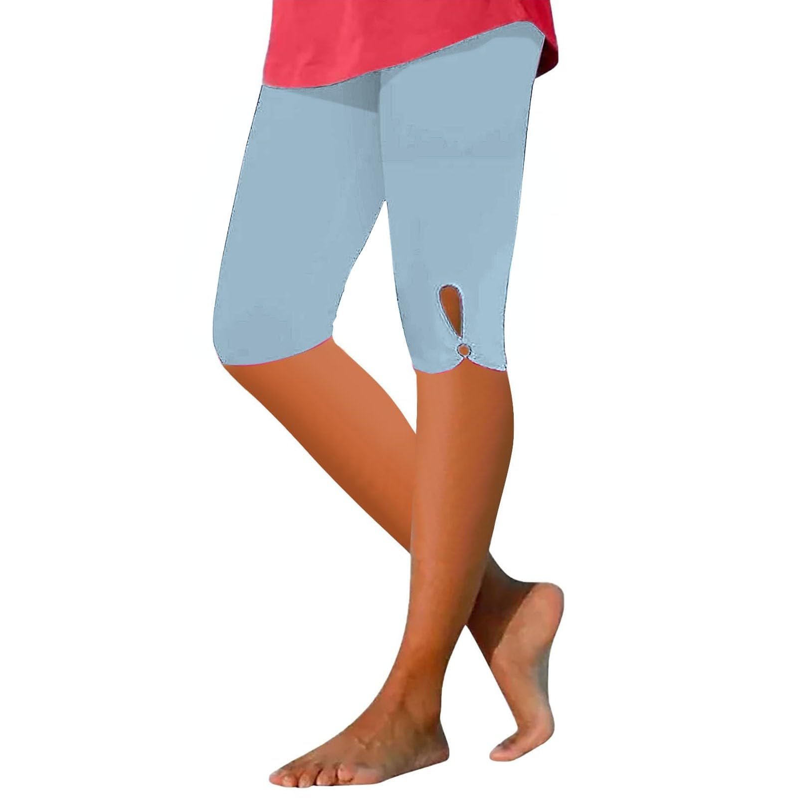 High-Waisted Tummy Control Knee-Length Leggings for Women Beverly Hills Yoga Pants