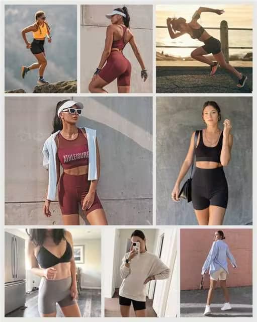 IUGA 6 High-Waisted Biker Shorts for Women with Pockets - Workout, Yoga, Gym Spandex Compression