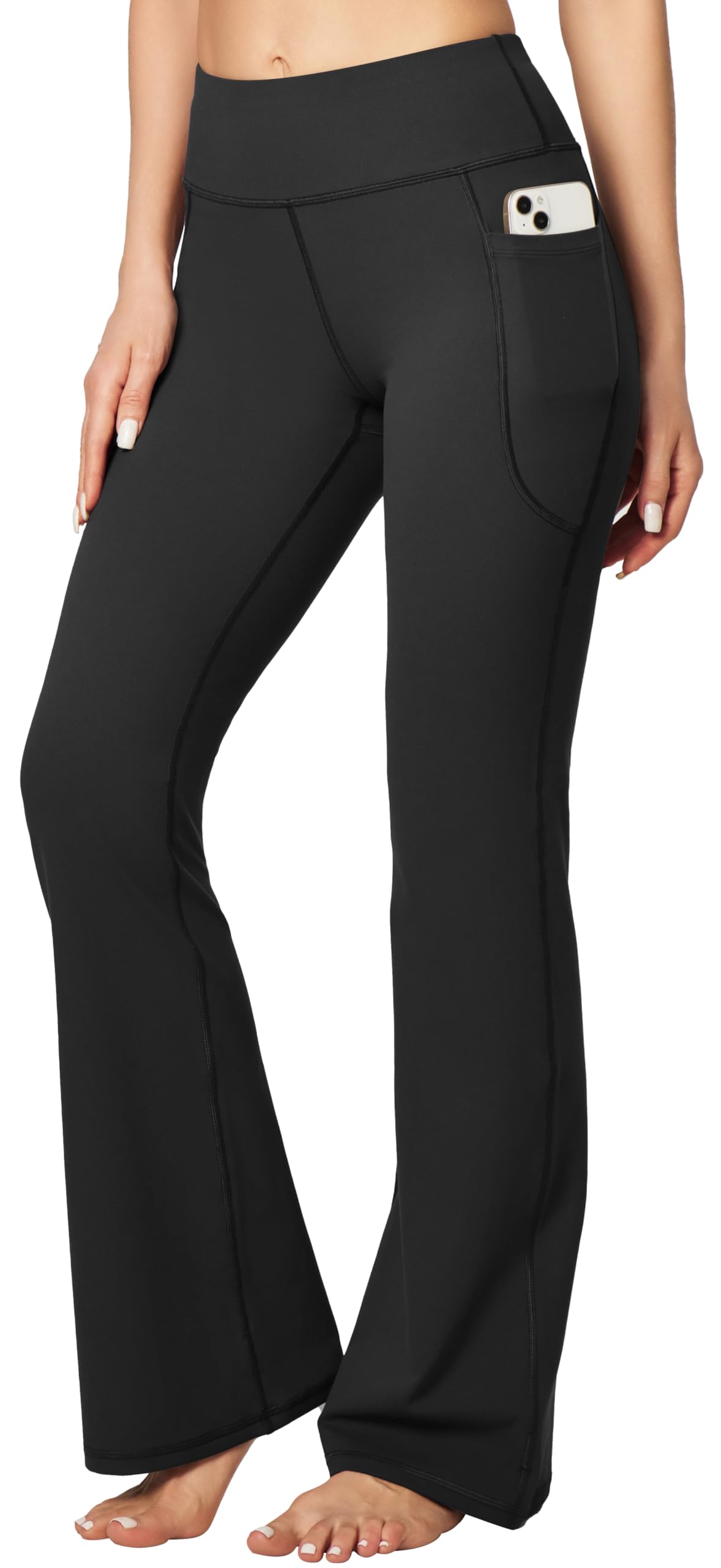 Healthyoga Women's High-Waisted Bootcut Yoga Pants with Pockets
